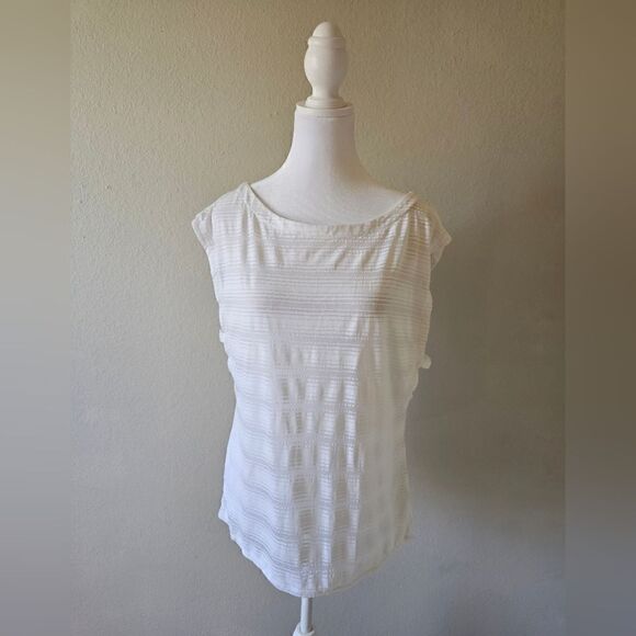 Athleta Sheer White Workout Top Medium - Picture 1 of 7